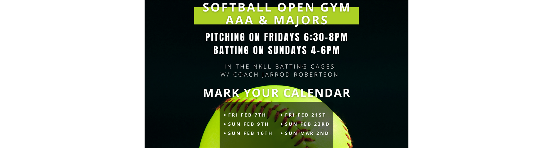 Softball Open Gym (AAA & Majors)